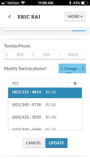 Changing a TextUp phone number | TextUp