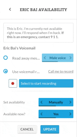 Recording voicemail greeting in the browser