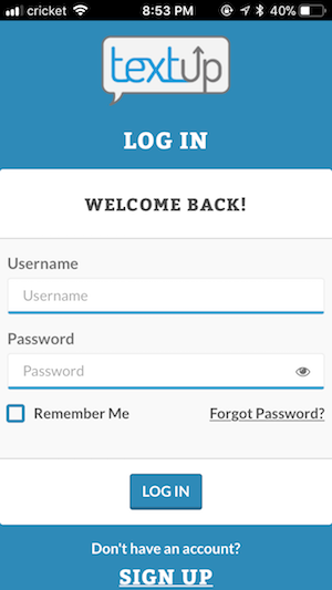 Login page