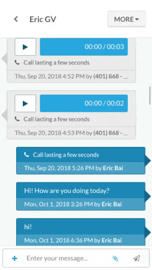 Text sending audio recordings