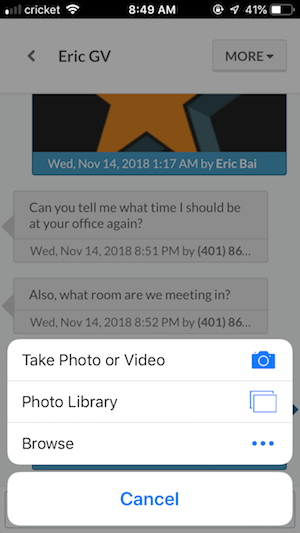 Text selecting versus taking pictures